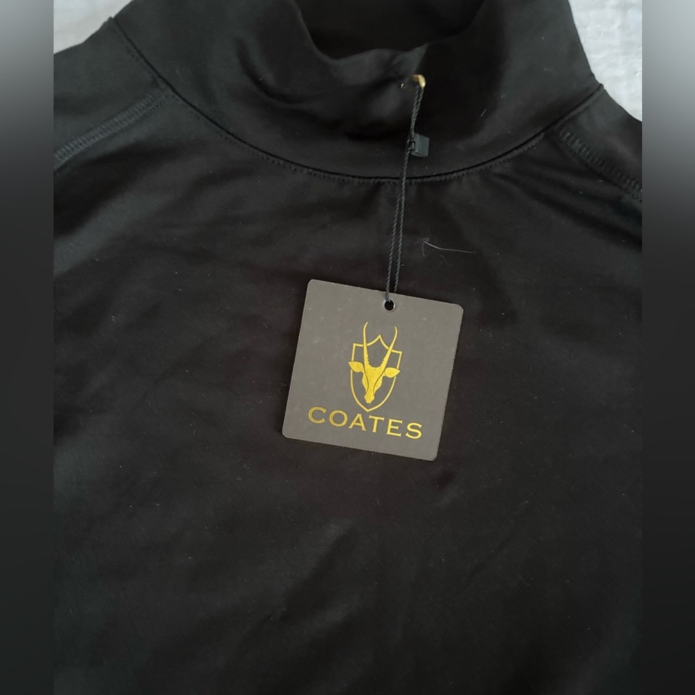 Women’s Coates NWT Black Mock Neck Long Sleeve Fitted Golf Shirt Size XL